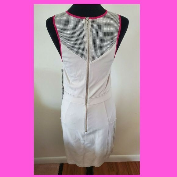 NWT Express Fashion Star Exclusive Fishnet Sleeveless Sheath Pencil Dress SZ 10 - Picture 3 of 8